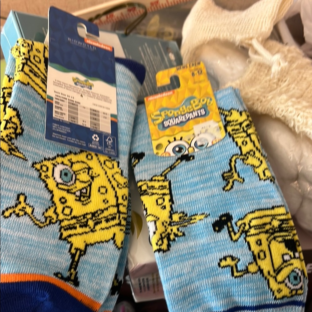 SpongeBob SquarePants Blue and Yellow Socks